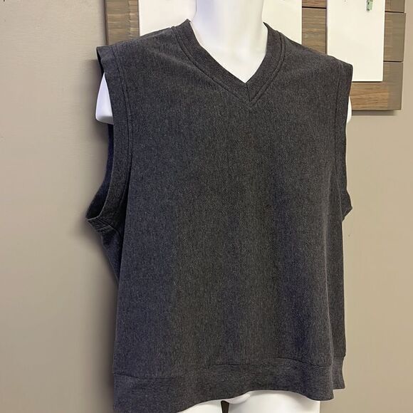 Greg Norman Heather Gray Sleeveless Golf V-Neck Vest- Medium - Picture 5 of 13
